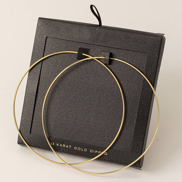 Secret Box Secret Box Large Thin Hoop Earrings: GD - Lulu Bella Boutique
