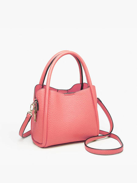 M2533 Ruby 3-Compartment Satchel w/ Dual Handles: Brown - Lulu Bella Boutique