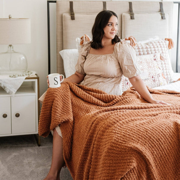 RIBBED BAMBONI® XL BLANKETS: Charcoal - Lulu Bella Boutique