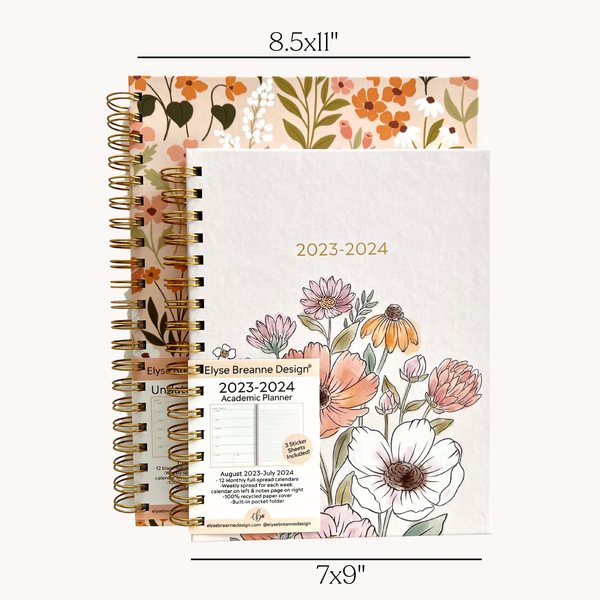 Pressed Floral Undated Planner: 8.5x11 - Lulu Bella Boutique