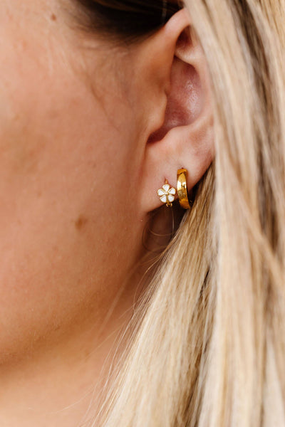Baby Daisy Hoop Earrings - Hypoallergenic - Lulu Bella Boutique