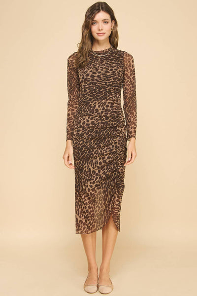 Leopard Print Winter Sunset Dress - Lulu Bella Boutique