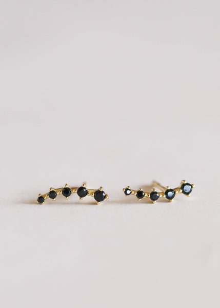 Crawler - Black CZ - Gold Earrings - Lulu Bella Boutique