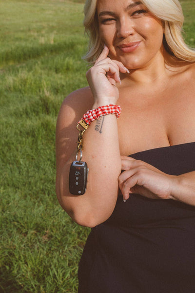 Red Checkered Keychain - Lulu Bella Boutique