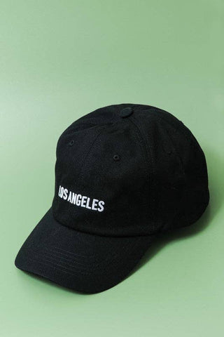 LOS ANGELES NEW YORK BASEBALL CAP HAT: LA BLACK