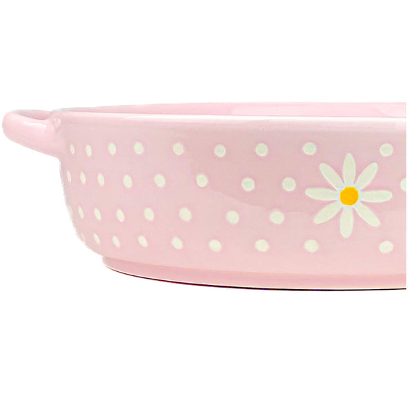 Daisy Polka Dot Round Baker, Pink - Lulu Bella Boutique