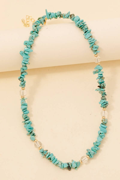 Pebble Stone Beaded Necklace: GDTQ - Lulu Bella Boutique