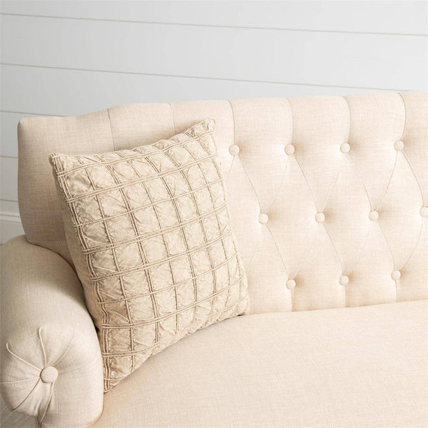 Pillow - Stonewashed Windowpane Check, Brown (PC) - Lulu Bella Boutique