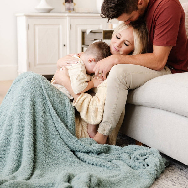 RIBBED BAMBONI® XL BLANKETS: Charcoal - Lulu Bella Boutique