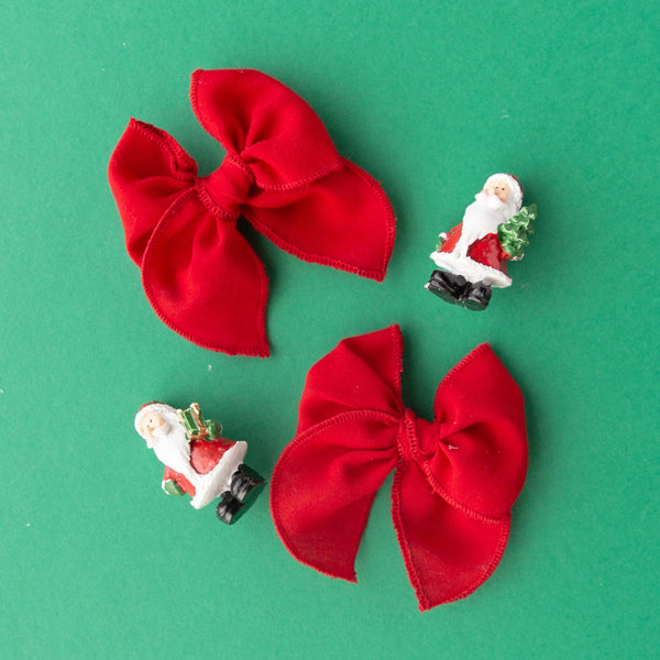 Red | Petite Party Bow: Alligator Clip - Lulu Bella Boutique