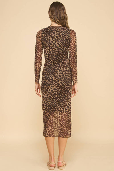 Leopard Print Winter Sunset Dress - Lulu Bella Boutique
