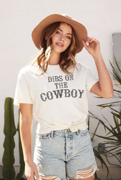 Dibs On The Cowboy Graphic T-Shirt - Lulu Bella Boutique