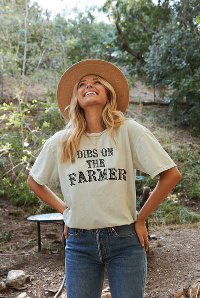 DIBS ON THE FARMER Mineral Washed Graphic Top - Lulu Bella Boutique