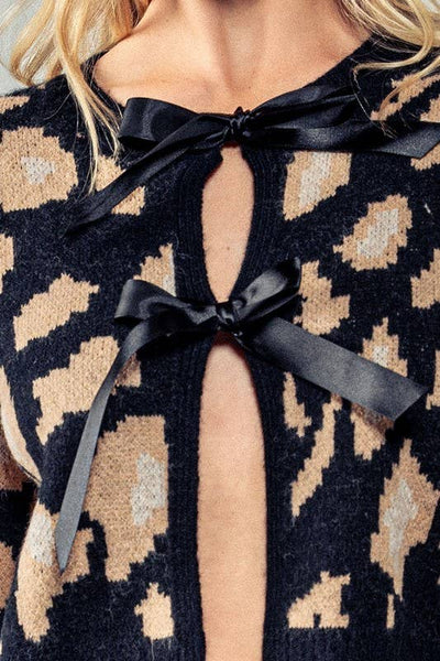 Animal Print Coquette Cardigan - Lulu Bella Boutique