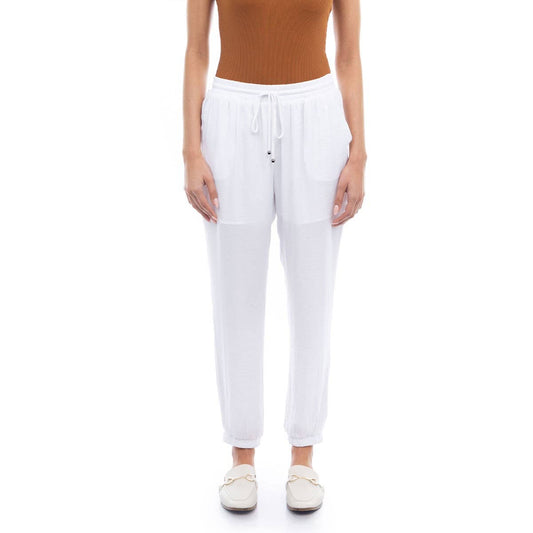 Satin Joggers: Off White