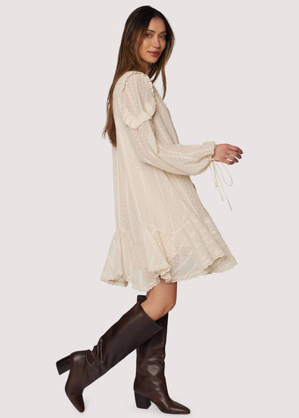 Poetry in Bloom Mini Dress - Fall Dot Chiffon - Lulu Bella Boutique