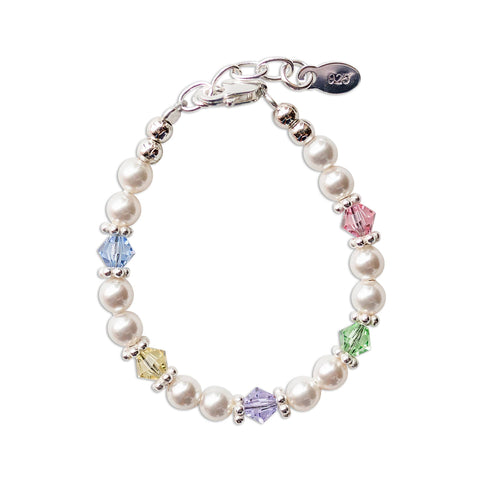 Sterling Silver Pearl Bracelet for Baby Girls Shower Gift: NBB-01D