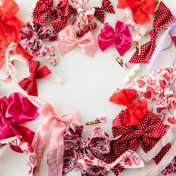 Coral Pink | Pigtail Set - Ribbon Bow - Lulu Bella Boutique