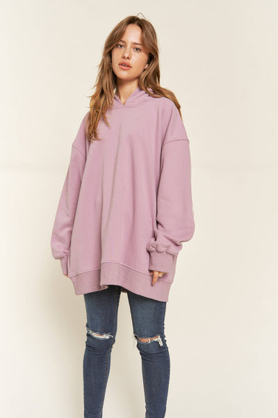 BE YOURSELF HOODIE SWEATER - JJT6145: Lavender / S/M - Lulu Bella Boutique