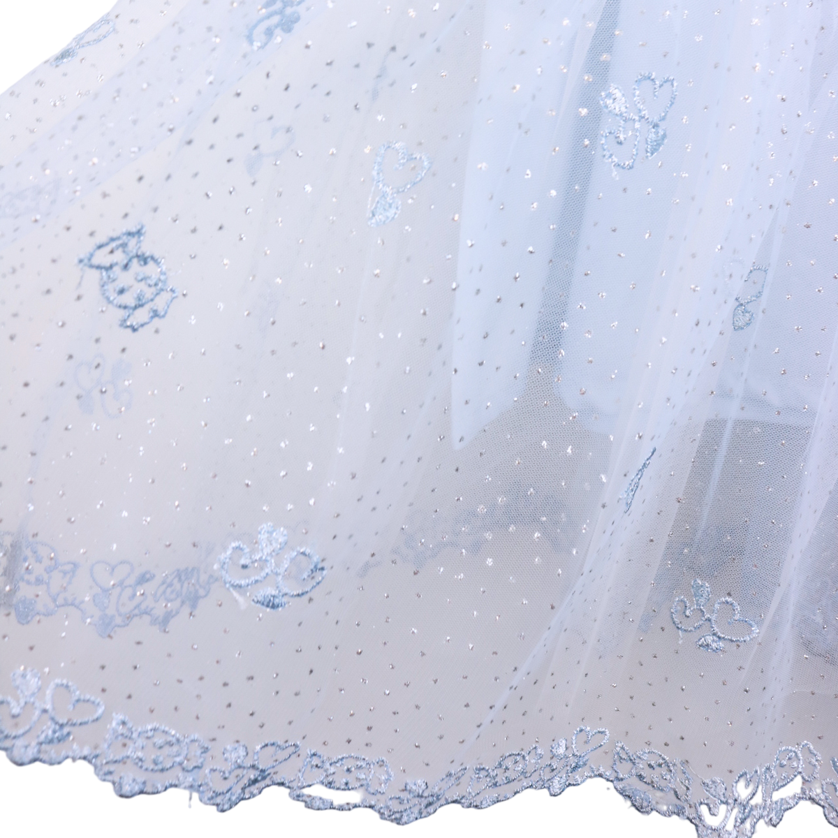 Heart Candy Embroidery Mesh Dress - Blue / 4T