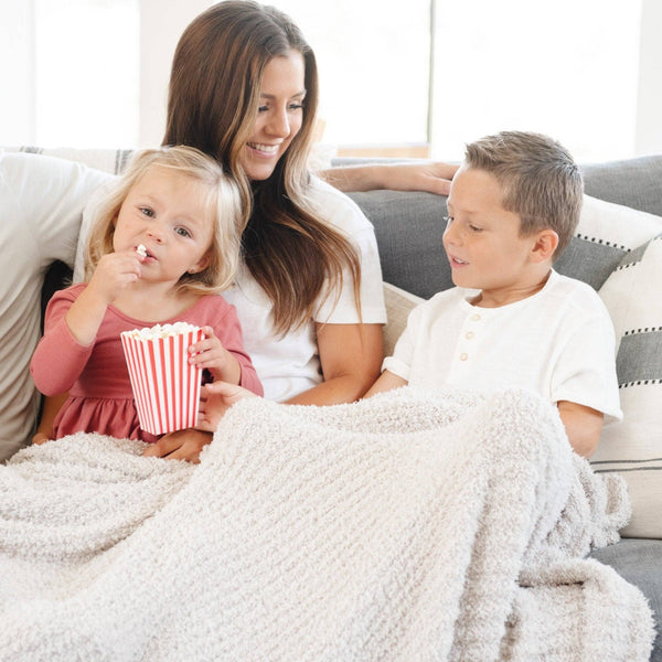 RIBBED BAMBONI® XL BLANKETS: Charcoal - Lulu Bella Boutique