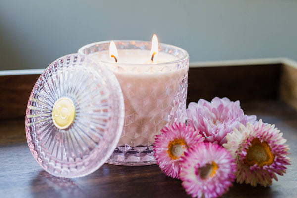 Peony Shimmer 15oz Shimmer Candle 2 wick - Lulu Bella Boutique