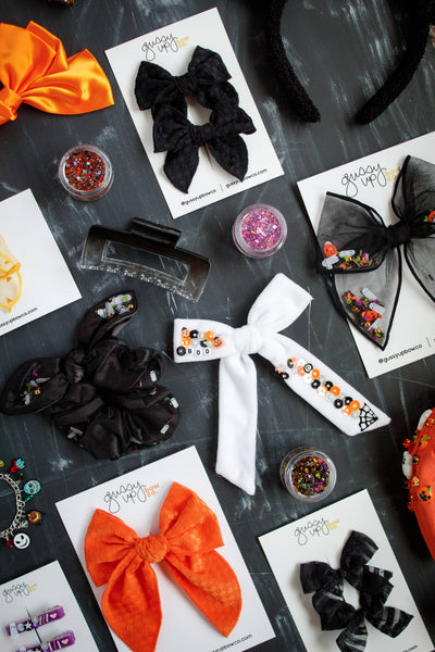 Ghosts in the Graveyard Shaker Whimsy Pigtail Set | Halloween 24 Collection - Lulu Bella Boutique