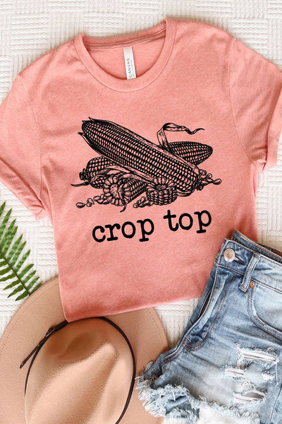 Crop Top Funny Corn Graphic Tee - Lulu Bella Boutique