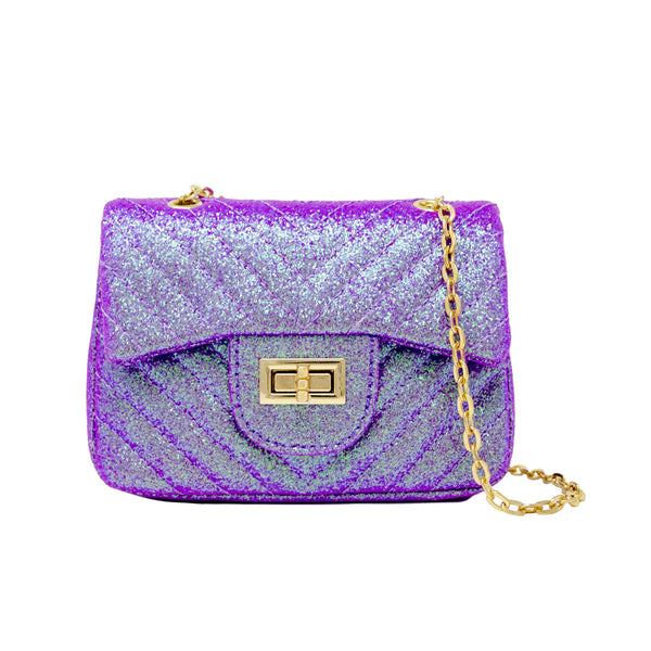 Classic Glitter Wave Handbag: Pink - Lulu Bella Boutique