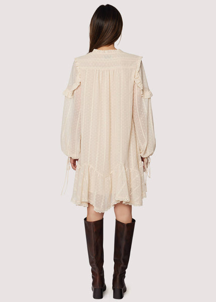 Poetry in Bloom Mini Dress - Fall Dot Chiffon - Lulu Bella Boutique