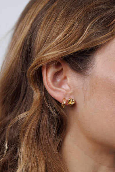Petite Gold Knot Earrings - Lulu Bella Boutique