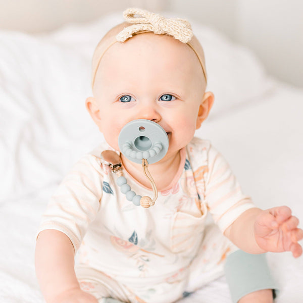 Cutie PAT Round (0-24m) Pacifier + Teether: Lavender - Lulu Bella Boutique