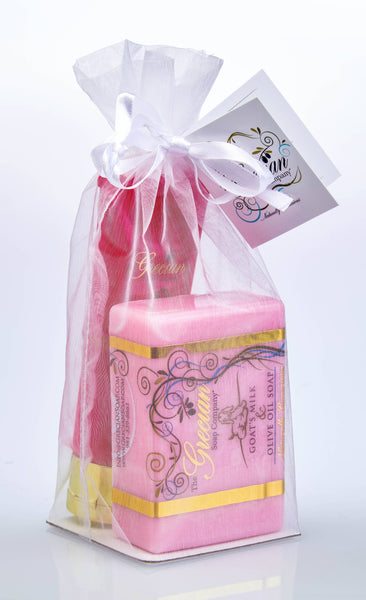Goat Milk Relaxation Organic Soap and Lotion Gift Set: Plumeria - Lulu Bella Boutique