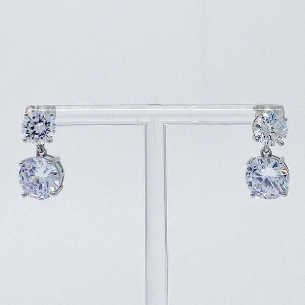 Double Diamond Dangle Earrings - Lulu Bella Boutique