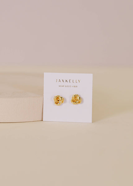 Petite Gold Knot Earrings - Lulu Bella Boutique