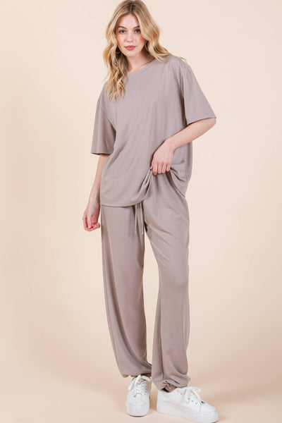 Plus Size Solid  Casual Loungewear Set: Navy Blue / 2XL - Lulu Bella Boutique