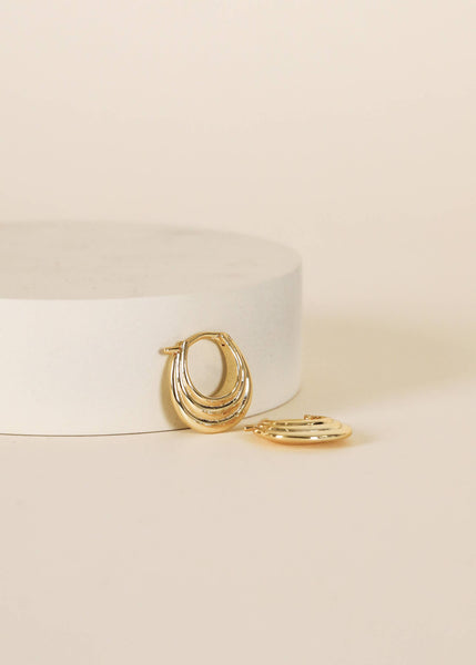 Gold Hoop - Triple Arch - Earrings - Lulu Bella Boutique