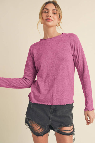 8288DN Gwen Baby Long Sleeve Top 3: Berry / Contemporary / S - Lulu Bella Boutique