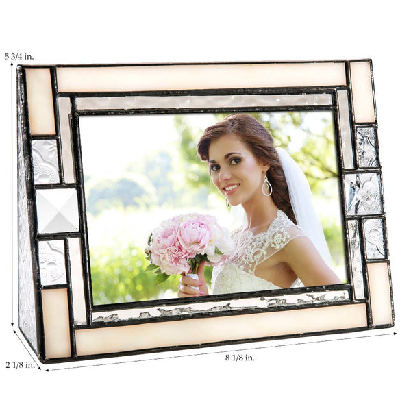 Ivory Opalescent Picture Frame - 4x6 By J Devlin Glass Art: 5x7 Vertical - Lulu Bella Boutique