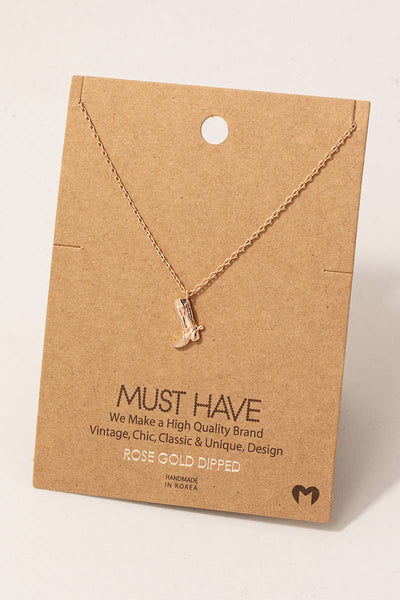 Cowboy Boots Pendant Necklace: G - Lulu Bella Boutique