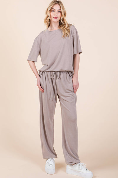 Plus Size Solid  Casual Loungewear Set: Navy Blue / 2XL - Lulu Bella Boutique