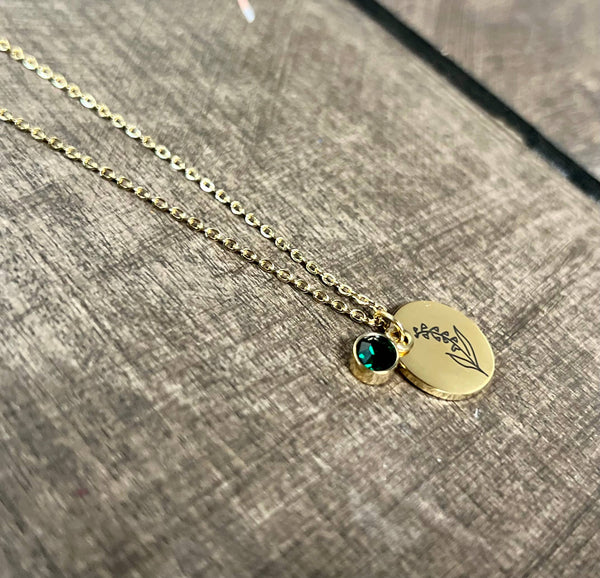 Gold Birth Flower Necklaces - Stainless Steel: June - Lulu Bella Boutique