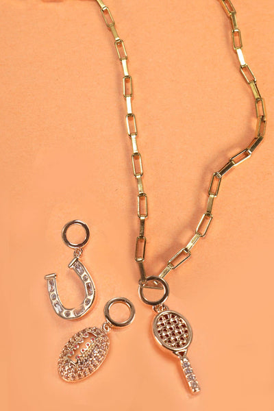 CLUSTER CHARMS - TITANIUM STEEL OR BRASS CHARMS | 40CM100: TENNIS - Lulu Bella Boutique