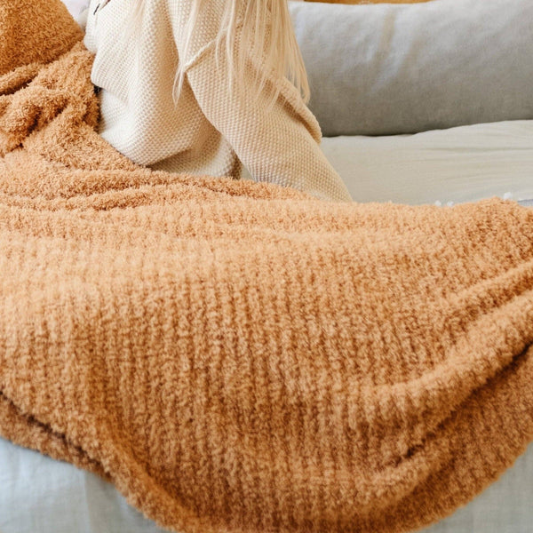 RIBBED BAMBONI® XL BLANKETS: Charcoal - Lulu Bella Boutique