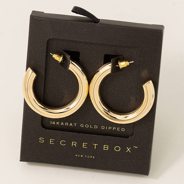 Secret Box 35Mm Hoop Earrings: WG - Lulu Bella Boutique