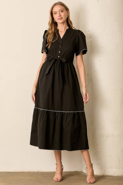 Waist Tie Maxi Dress - Lulu Bella Boutique