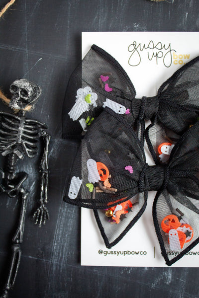 Ghosts in the Graveyard Shaker Whimsy Pigtail Set | Halloween 24 Collection - Lulu Bella Boutique