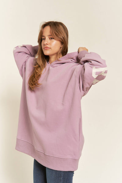 BE YOURSELF HOODIE SWEATER - JJT6145: Lavender / S/M - Lulu Bella Boutique
