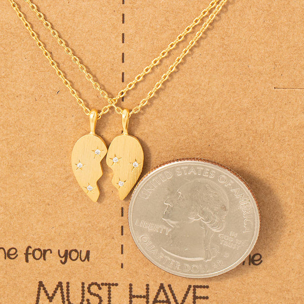 Half Star Hearts Layered Necklace: S - Lulu Bella Boutique