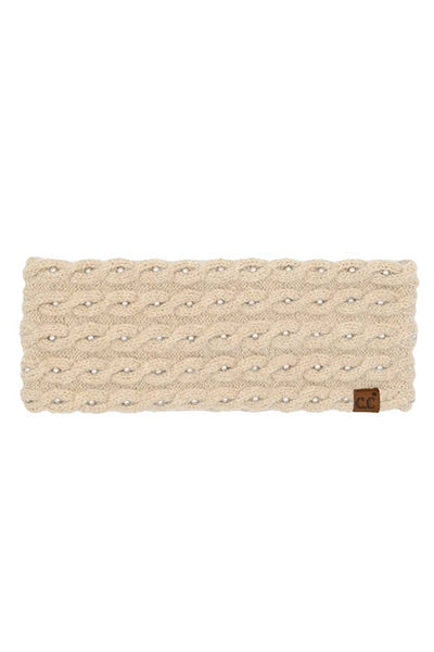 C.C Pearl Embellishments Head Wrap: Black - Lulu Bella Boutique